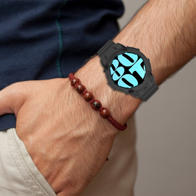 For Samsung Galaxy Watch 7 44mm Armor Silicone Watch Band with Watch Case Set(Pink) by buy2fix