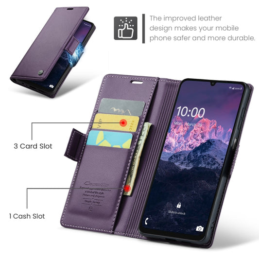 For Samsung Galaxy A07 / A06 CaseMe 023 Butterfly Buckle Litchi Texture RFID Anti-theft Leather Phone Case(Purple) by CaseMe