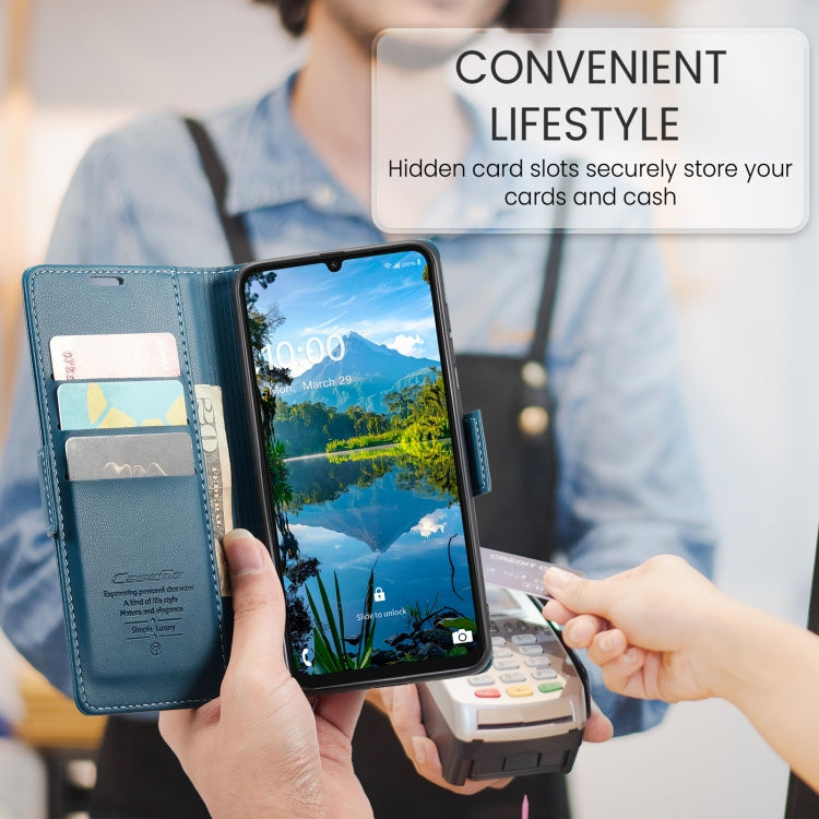 For Samsung Galaxy A16 5G CaseMe 023 Butterfly Buckle Litchi Texture RFID Anti-theft Leather Phone Case(Blue) by CaseMe