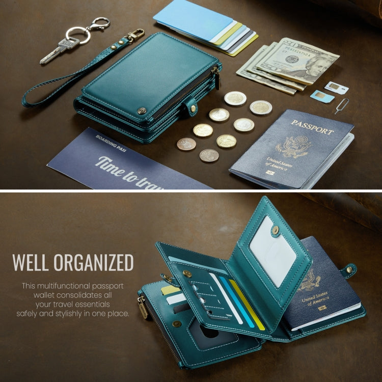 CaseMe-Me60 Multi-functional Anti-theft Swipe Passport Wallet(Green) by CaseMe