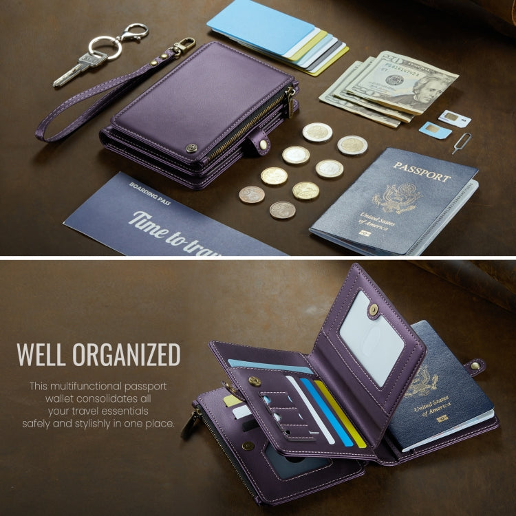 CaseMe-Me60 Multi-functional Anti-theft Swipe Passport Wallet(Purple) by CaseMe