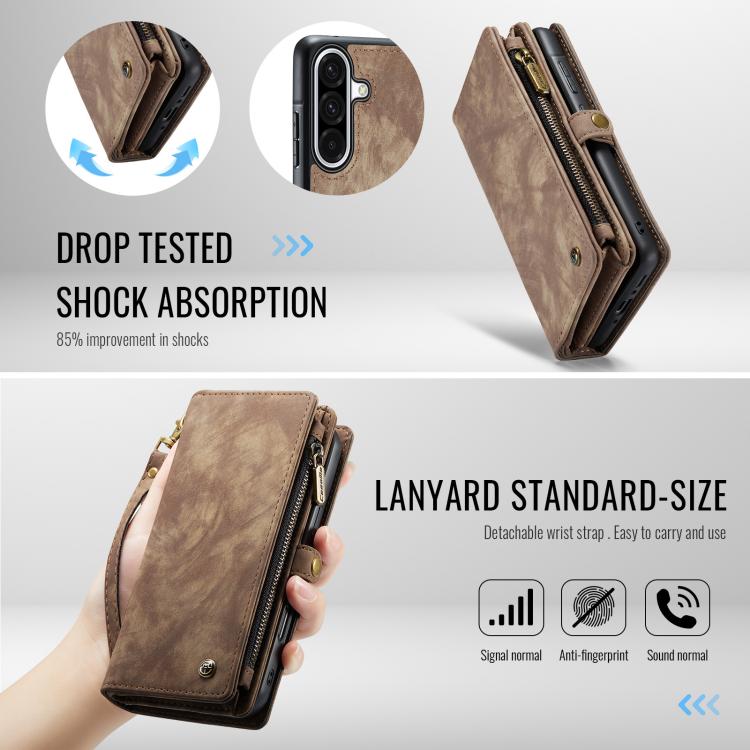 For Samsung Galaxy A56 CaseMe 008 Detachable Multifunctional Leather Phone Case(Brown) - Galaxy Phone Cases by CaseMe | Online Shopping UK | buy2fix