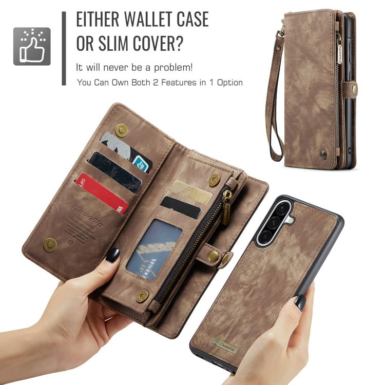 For Samsung Galaxy A56 CaseMe 008 Detachable Multifunctional Leather Phone Case(Brown) - Galaxy Phone Cases by CaseMe | Online Shopping UK | buy2fix