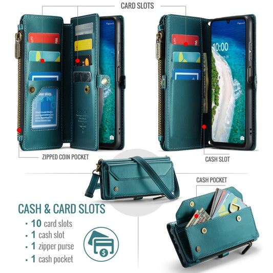 For Samsung Galaxy A16 5G CaseMe C36 Card Slots Zipper Wallet RFID Anti-theft Leather Phone Case(Blue) by CaseMe