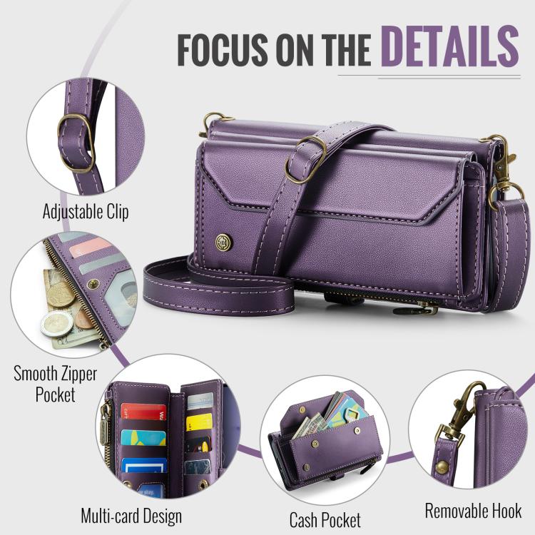 For Samsung Galaxy S25+ 5G CaseMe C36 Card Slots Zipper Wallet RFID Anti-theft Leather Phone Case(Purple) - Galaxy S25+ 5G Cases by CaseMe | Online Shopping UK | buy2fix