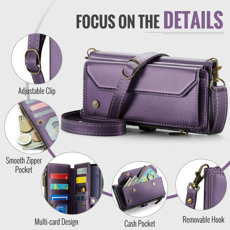 For Samsung Galaxy S25 Ultra 5G CaseMe C36 Card Slots Zipper Wallet RFID Anti-theft Leather Phone Case(Purple) - Galaxy S25 Ultra 5G Cases by CaseMe | Online Shopping UK | buy2fix
