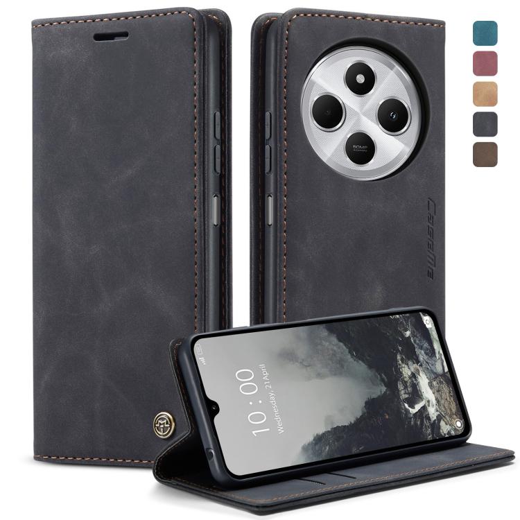 For Redmi 14C CaseMe 013 Multifunctional Horizontal Flip Leather Phone Case(Black) - 14C Cases by CaseMe | Online Shopping UK | buy2fix