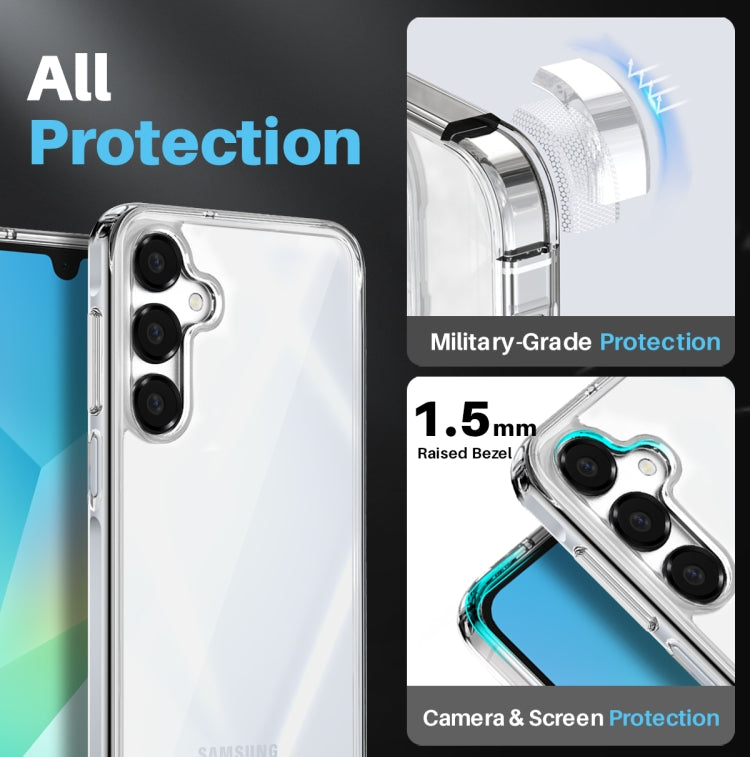 For Samsung Galaxy A16 5G / 4G NORTHJO 3 in 1 Clear Phone Case with Screen Protector Lens Film - Galaxy Phone Cases by NORTHJO | Online Shopping UK | buy2fix