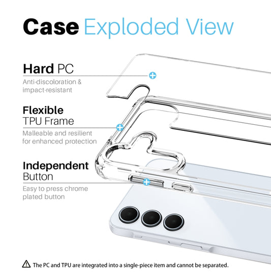 For Samsung Galaxy A35 5G NORTHJO 3 in 1 Clear Phone Case with Screen Protector Lens Film - Galaxy Phone Cases by NORTHJO | Online Shopping UK | buy2fix