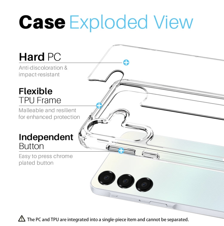 For Samsung Galaxy A25 5G NORTHJO 3 in 1 Clear Phone Case with Screen Protector Lens Film - Galaxy Phone Cases by NORTHJO | Online Shopping UK | buy2fix