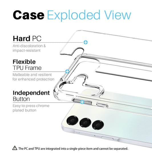 For Samsung Galaxy A25 5G NORTHJO 3 in 1 Clear Phone Case with Screen Protector Lens Film - Galaxy Phone Cases by NORTHJO | Online Shopping UK | buy2fix