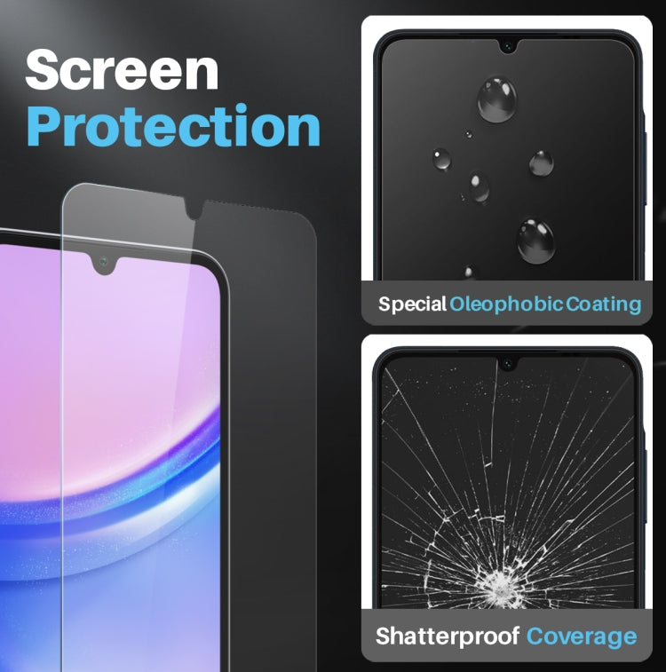 For Samsung Galaxy A15 5G / 4G NORTHJO 3 in 1 Clear Phone Case with Screen Protector Lens Film - Galaxy Phone Cases by NORTHJO | Online Shopping UK | buy2fix
