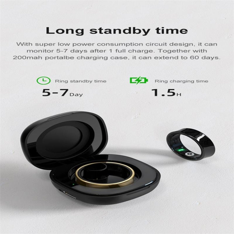 R09 SIZE 10 Smart Ring, Support Heart Rate / Blood Oxygen / Sleep Monitoring / Multiple Sports Modes(Black) by buy2fix