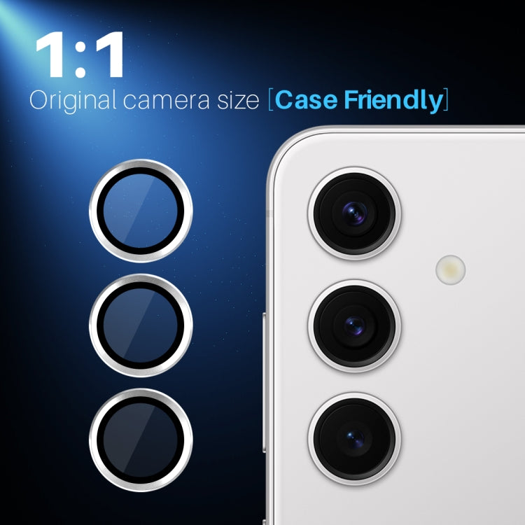 For Samsung Galaxy S25+ 5G NORTHJO Camera Lens Protector CD Metal Ring Tempered Glass Film(Silver) - Galaxy S25+ 5G Tempered Glass by NORTHJO | Online Shopping UK | buy2fix