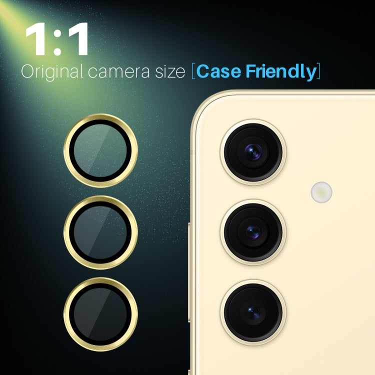 For Samsung Galaxy S25+ 5G NORTHJO Camera Lens Protector CD Metal Ring Tempered Glass Film(Gold) - Galaxy S25+ 5G Tempered Glass by NORTHJO | Online Shopping UK | buy2fix