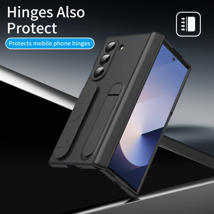 For Samsung Galaxy Z Fold6 5G Bazher Shell Film Integrated Holder Shockproof Phone Case(Black) - Galaxy Z Fold6 5G Cases by buy2fix | Online Shopping UK | buy2fix