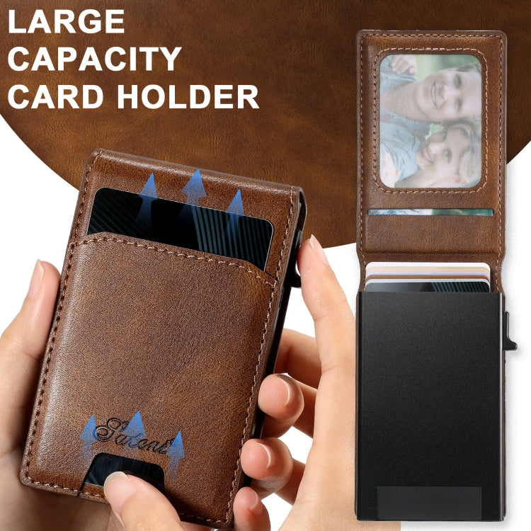 For Samsung Galaxy S22 5G Suteni H19 Oil Wax 2-in-1 MagSafe Removable Card Box Back Phone Case(Brown) - Galaxy S22 5G Cases by Suteni | Online Shopping UK | buy2fix