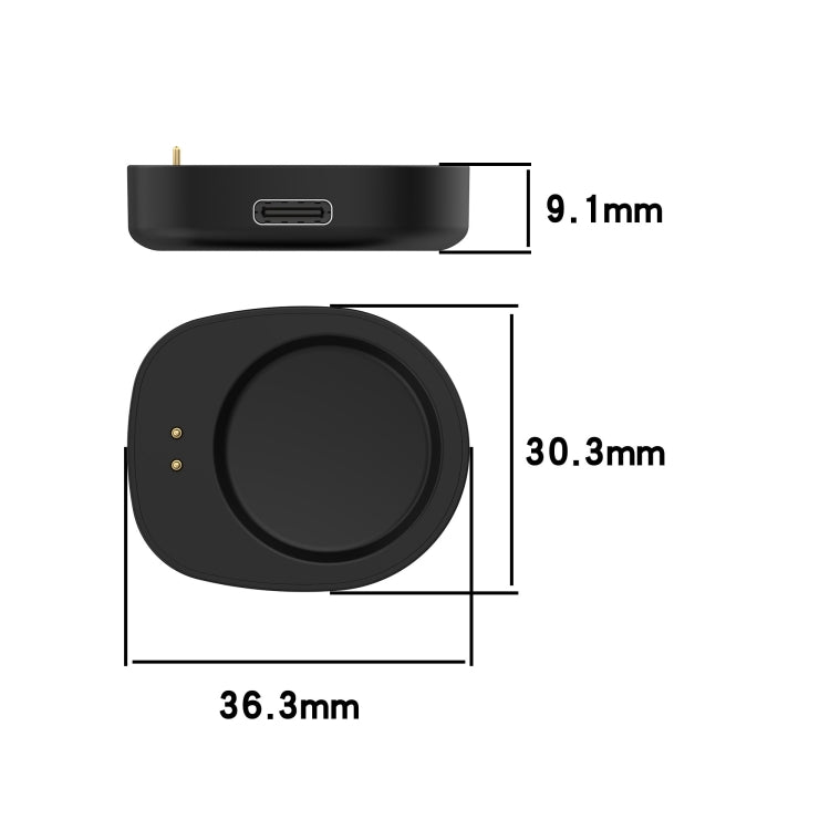 For Amazfit T-REX 3 Type-C / USB-C Port Watch Charger Adapter Without Charging Cable(Black) - Charger by buy2fix | Online Shopping UK | buy2fix
