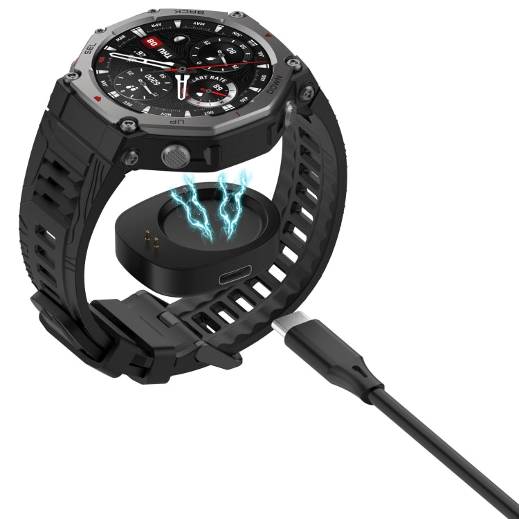 For Amazfit T-REX 3 Type-C / USB-C Port Watch Charger Adapter Without Charging Cable(Black) - Charger by buy2fix | Online Shopping UK | buy2fix