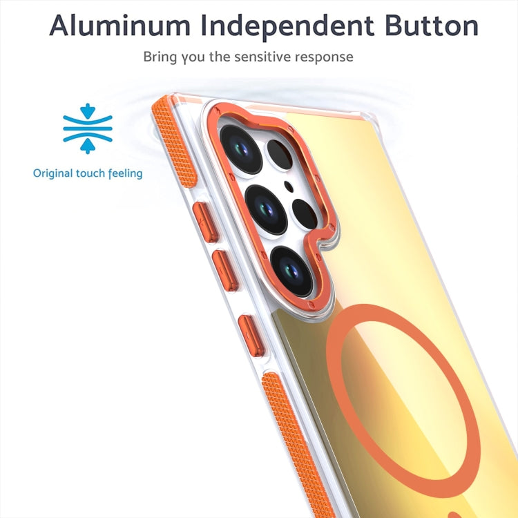 For Samsung Galaxy S25+ 5G Dual-Color Gradient Discolor MagSafe Phone Case(White) by buy2fix