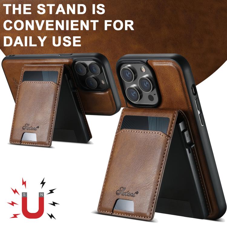 For Google Pixel 10 Pro Suteni H19 Oil Wax 2-in-1 MagSafe Removable Card Box Back Phone Case(Brown) - Google Cases by Suteni | Online Shopping UK | buy2fix