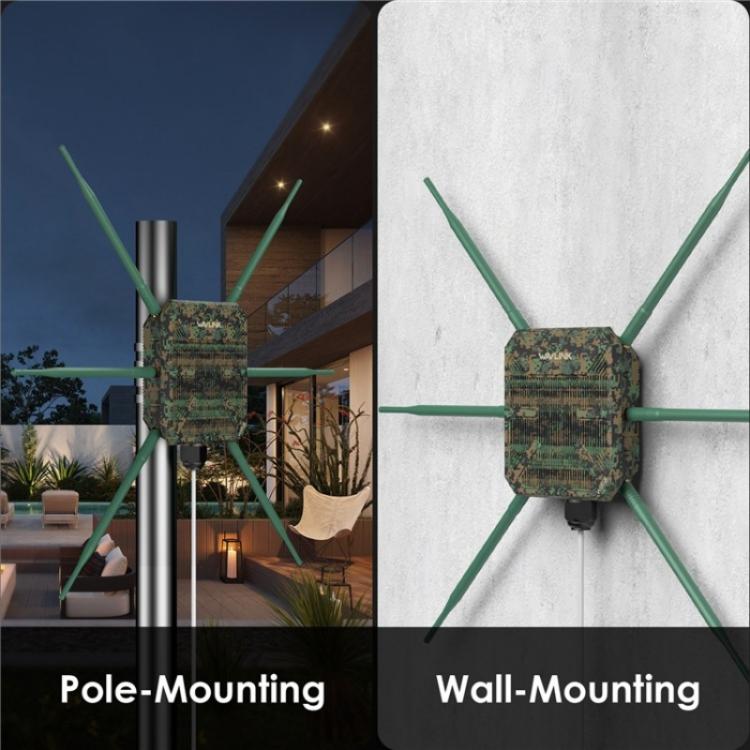 WAVLINK WN588HX3 AX3000 Outdoor WiFi Extender with 6 Antennas Dual Band WiFi Repeater, Plug:UK Plug - Wireless Routers by WAVLINK | Online Shopping UK | buy2fix