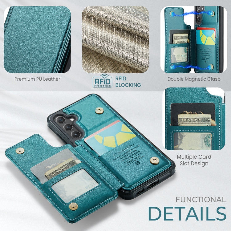 For Samsung Galaxy S25+ 5G CaseMe C22 Card Slots Holder RFID Anti-theft Phone Case(Green) - Galaxy S25+ 5G Cases by CaseMe | Online Shopping UK | buy2fix