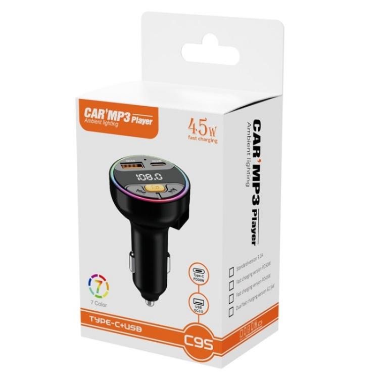 C9S QC3.0 PD 30W Charger FM Transmitter Multifunctional Bluetooth Car MP3 Player by buy2fix
