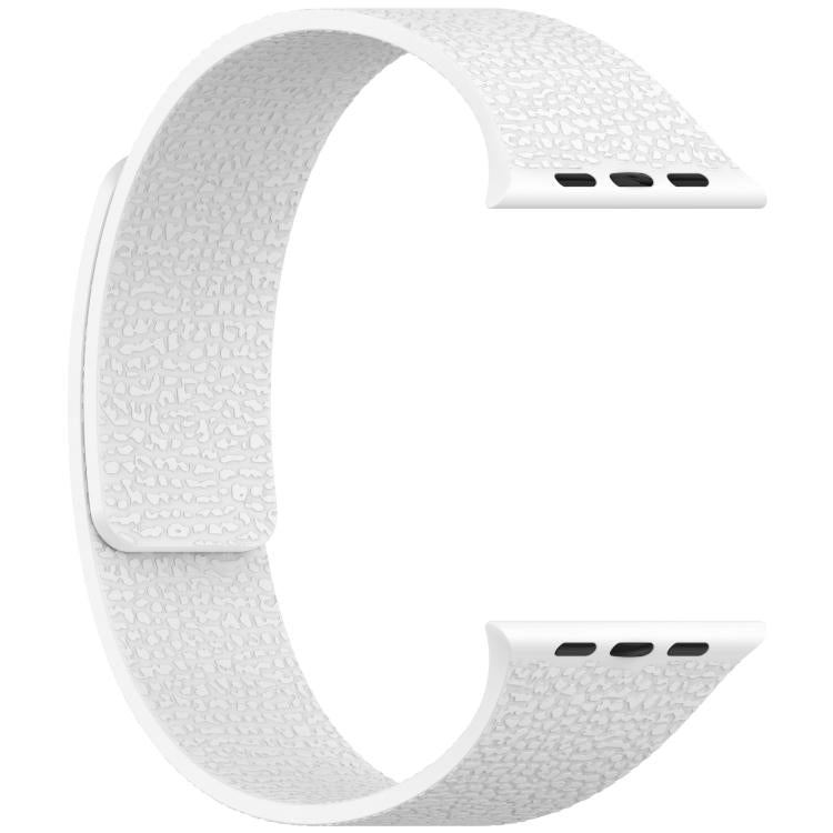 For Apple Watch 42mm / 41mm / 40mm / 38mm Litchi Texture Magnetic Silicone Watch Band(White) - Watch Bands by buy2fix | Online Shopping UK | buy2fix