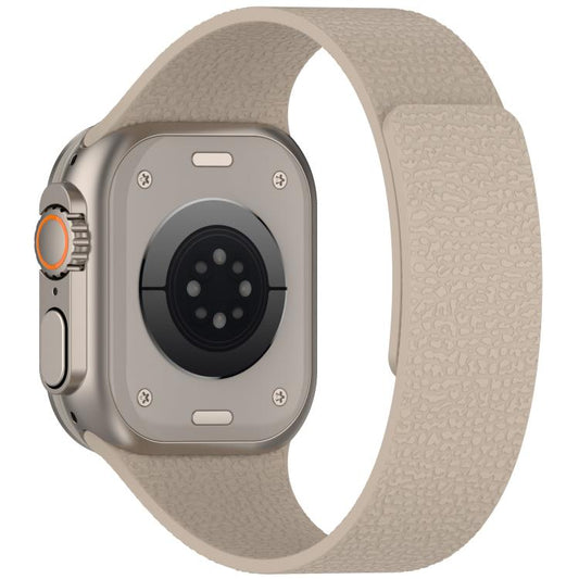 For Apple Watch 42mm / 41mm / 40mm / 38mm Litchi Texture Magnetic Silicone Watch Band(Stone Color) - Watch Bands by buy2fix | Online Shopping UK | buy2fix