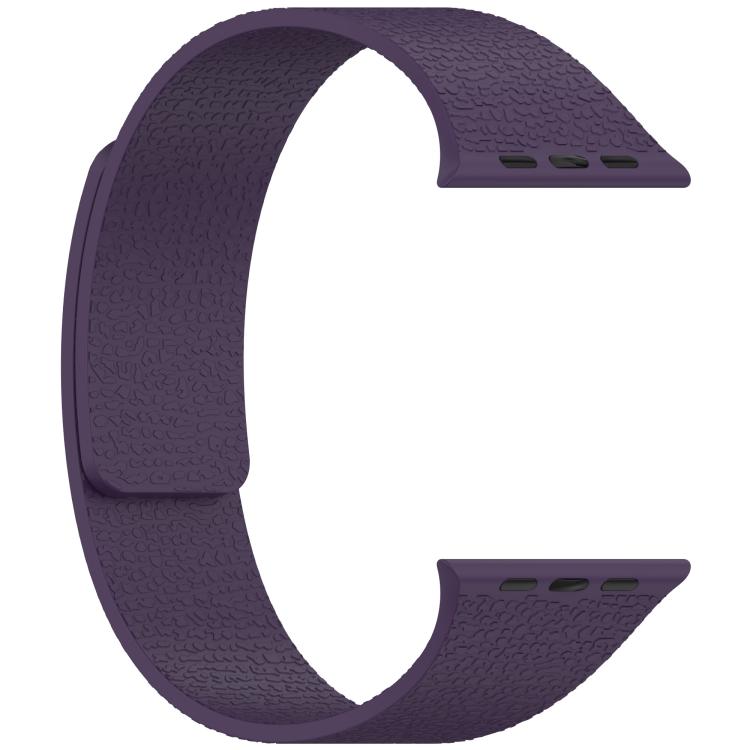 For Apple Watch 42mm / 41mm / 40mm / 38mm Litchi Texture Magnetic Silicone Watch Band(New Plum) - Watch Bands by buy2fix | Online Shopping UK | buy2fix
