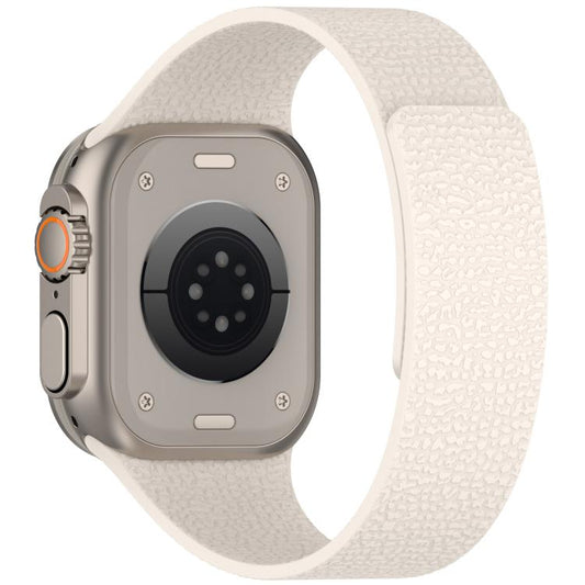 For Apple Watch 42mm / 41mm / 40mm / 38mm Litchi Texture Magnetic Silicone Watch Band(Starlight) - Watch Bands by buy2fix | Online Shopping UK | buy2fix