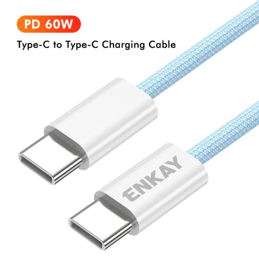 ENKAY CB174 Candy Color 60W USB-C / Type-C to Type-C Charging Data Cable, Length:1.5m(Green) - USB-C & Type-C Cable by ENKAY | Online Shopping UK | buy2fix