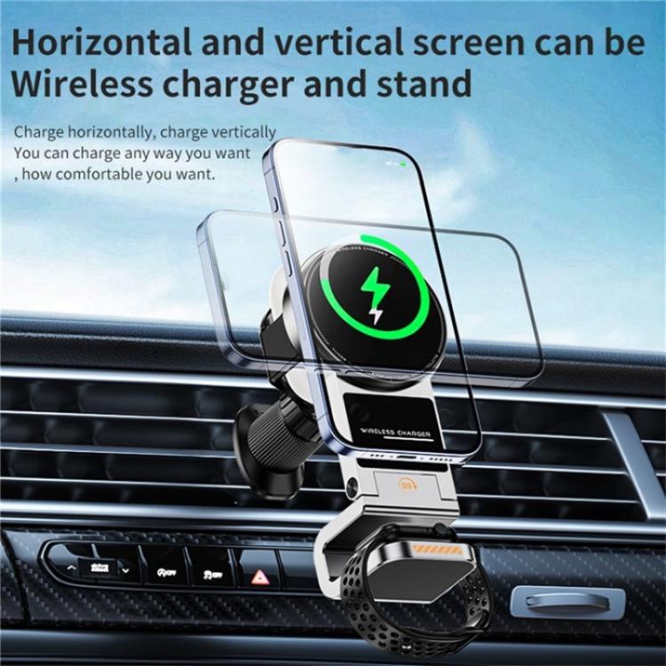 SD16 For Phone Watch Earphone Car Air Vent Phone Holder Magnetic 3 in 1 Wireless Charger(Black) by buy2fix
