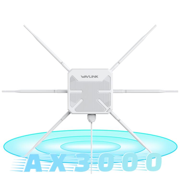 WAVLINK WN588HX3 AX3000 Outdoor WiFi Extender with 6 Antennas Dual Band WiFi Repeater, Plug:UK Plug - Wireless Routers by WAVLINK | Online Shopping UK | buy2fix