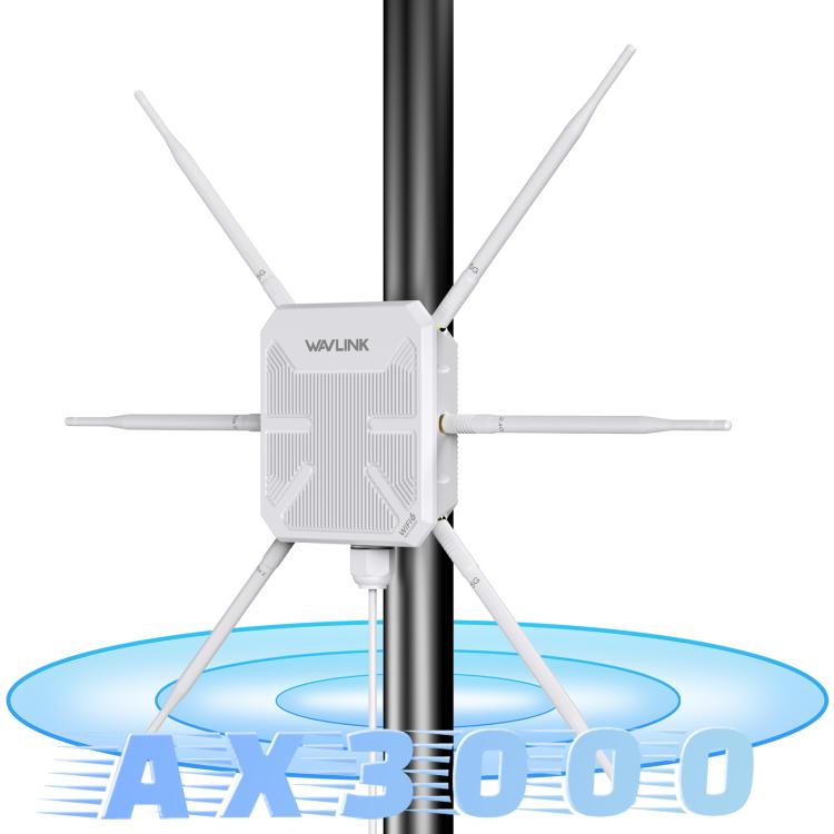 WAVLINK WN588HX3 AX3000 Outdoor WiFi Extender with 6 Antennas Dual Band WiFi Repeater, Plug:UK Plug - Wireless Routers by WAVLINK | Online Shopping UK | buy2fix