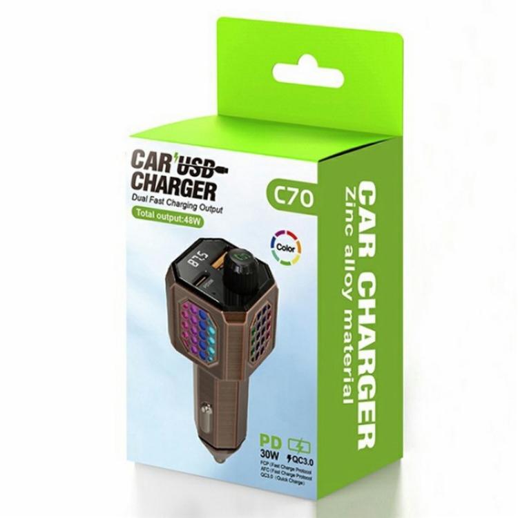 C70 Car Cigarette Lighter Charger Adapter Zinc Alloy PD 30W Fast Charging - Car Charger by buy2fix | Online Shopping UK | buy2fix