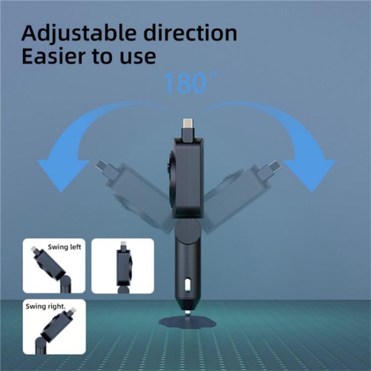 C76 Retractable Cable PD 30W Car Charger Cigarette Lighter Adapter Bluetooth FM Transmitter - Car Charger by buy2fix | Online Shopping UK | buy2fix