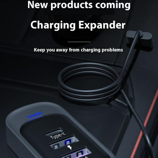 Y3 Car Rear Seat Charger Type-C and Dual USB Fast Charging Adapter with 1m Extension Cable - Car Charger by buy2fix | Online Shopping UK | buy2fix