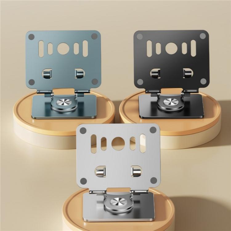 J58 Dual Rod Support Alloy Steel Foldable Rotating Tablet Holder(Dark Grey) - Desktop Holder by buy2fix | Online Shopping UK | buy2fix