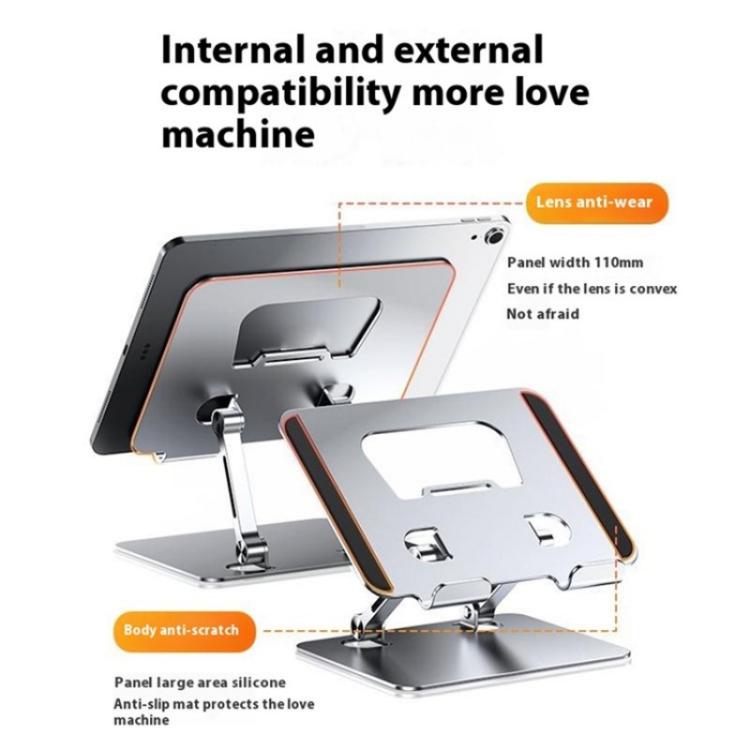 J18S 360 Degree Rotation Desktop Phone Tablet Alloy Steel Holder(Silver) - Desktop Holder by buy2fix | Online Shopping UK | buy2fix
