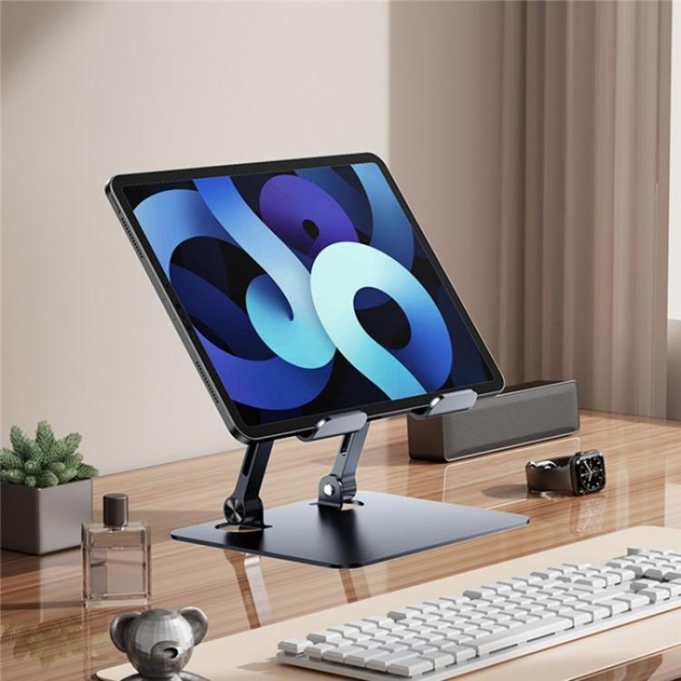 J18S 360 Degree Rotation Desktop Phone Tablet Alloy Steel Holder(Silver) - Desktop Holder by buy2fix | Online Shopping UK | buy2fix