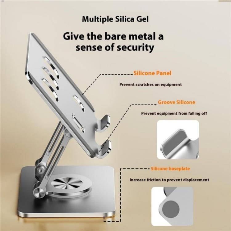 J59 360 Degree Rotating Height Adjustable Tablet Aluminum Alloy Desktop Holder(Black) - Desktop Holder by buy2fix | Online Shopping UK | buy2fix