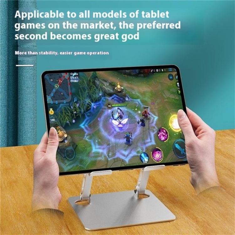 J23S Folding Height Adjustable Desktop Tablet Metal Cooling Holder(Grey) - Desktop Holder by buy2fix | Online Shopping UK | buy2fix