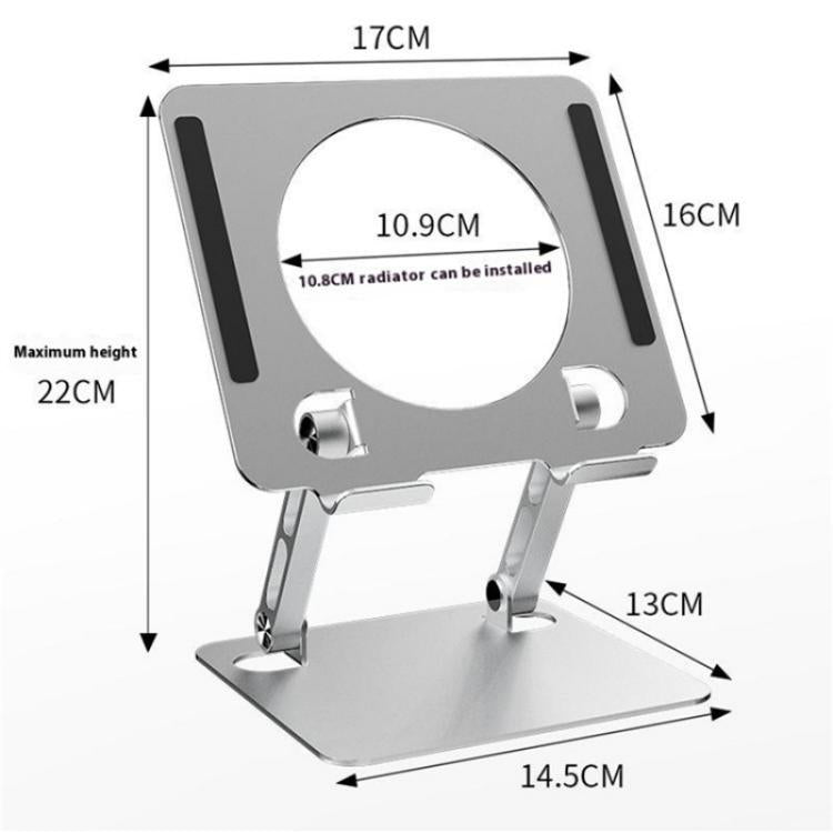 J23S Folding Height Adjustable Desktop Tablet Metal Cooling Holder(Grey) - Desktop Holder by buy2fix | Online Shopping UK | buy2fix