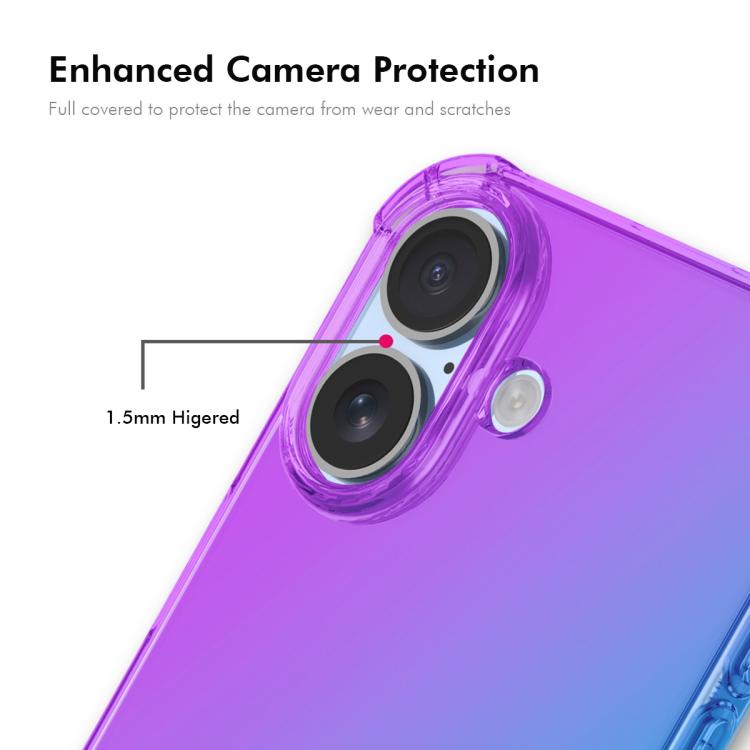 For iPhone 16 Plus ENKAY Hat-Prince Gradient Airbag TPU Phone Case(Pink Gold) - iPhone 16 Plus Cases by ENKAY | Online Shopping UK | buy2fix