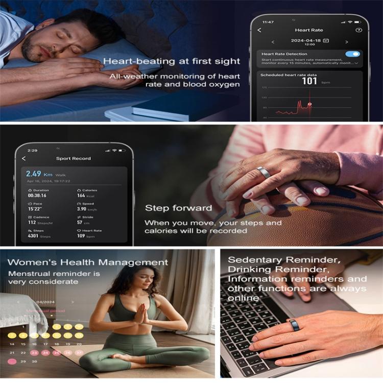 R10 SIZE 14 Smart Ring, Support Heart Rate / Blood Oxygen / Sleep / Multiple Sports Modes(Rose Gold) - Smart Rings / Smart Telephones by buy2fix | Online Shopping UK | buy2fix