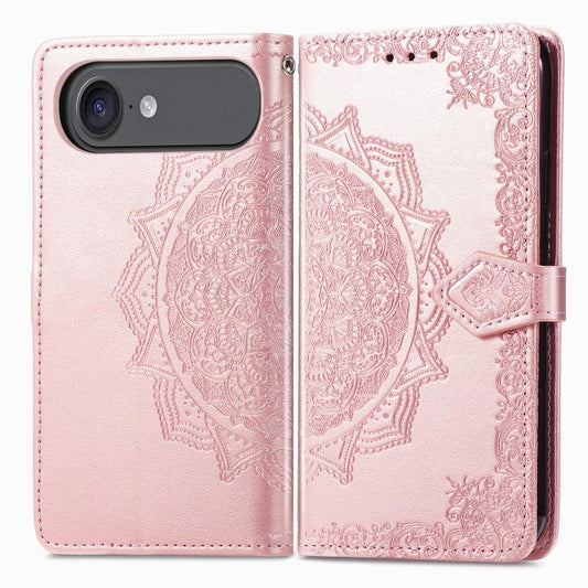For iPhone Air Mandala Flower Embossed Leather Phone Case(Rose Gold) - iPhone Air Cases by buy2fix | Online Shopping UK | buy2fix