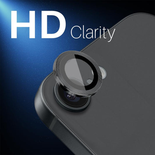 For iPhone 16e NORTHJO Camera Lens Protector CD Metal Ring Tempered Glass Film(Black) - iPhone 16e Tempered Glass by NORTHJO | Online Shopping UK | buy2fix
