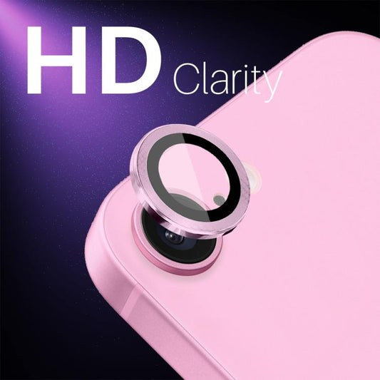 For iPhone 16e NORTHJO Camera Lens Protector CD Metal Ring Tempered Glass Film(Pink) - iPhone 16e Tempered Glass by NORTHJO | Online Shopping UK | buy2fix